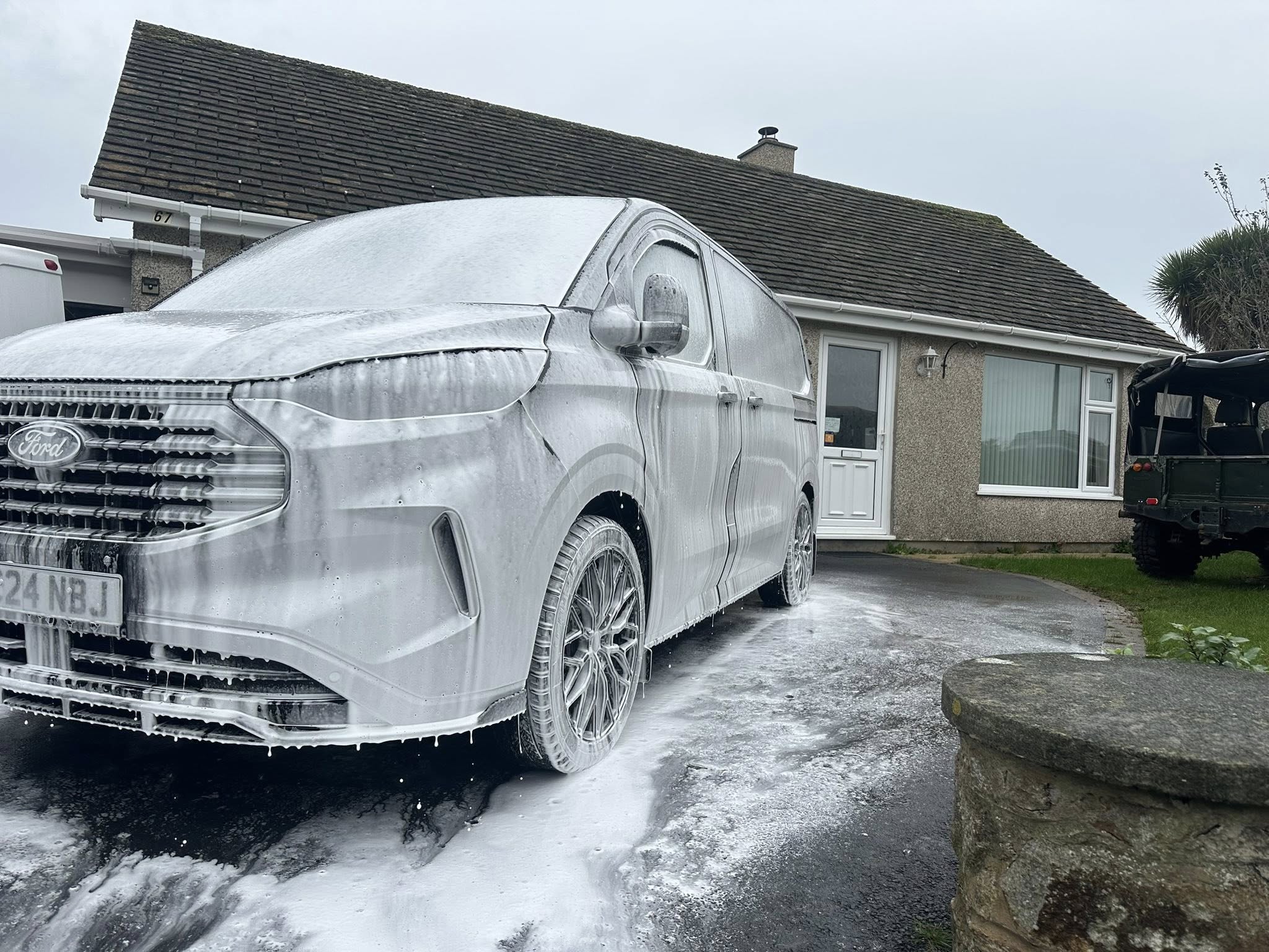 Stage 1 machine polish on high-end car in Gwynedd